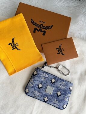 NEW✨MCM Aren Monogram Jacquard Coin Wallet